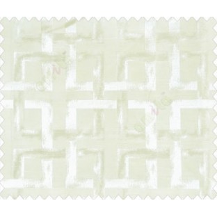 Square maze continuous design oil painting finish self design Pure white main curtain